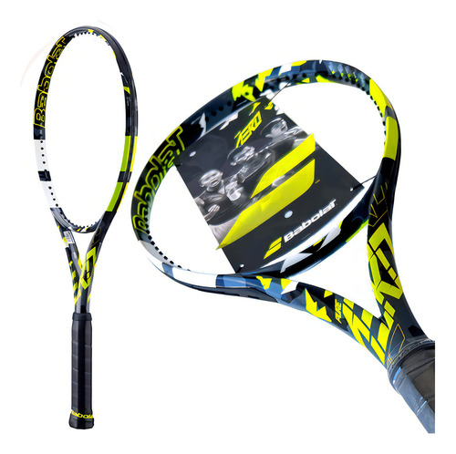 Raqueta de Tenis Profesional Babolat Pure Aero 2023, Tamaño De Grip 4 1/4, Aro 100, Peso 300 gramos, Sin Encordar, Color Camuflado, Sin Funda