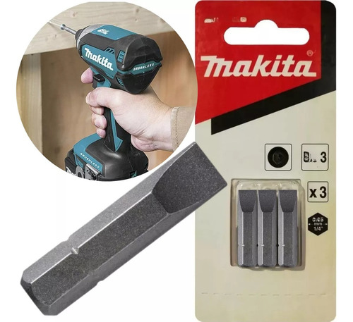 Set De Puntas Plana Kit Makita S2 1.2x6.5 25mm B-23880