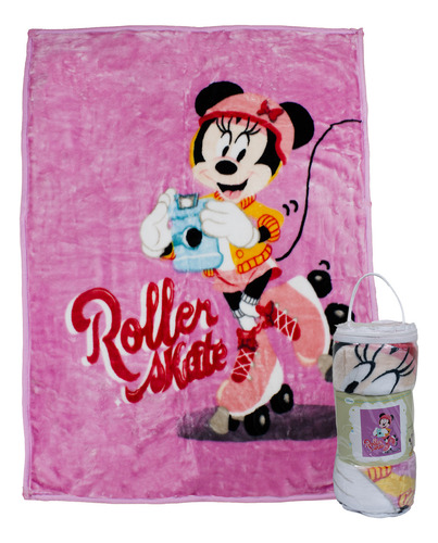 Frazada Ultra Soft Minnie Roller 110x140cm Rosado Disney