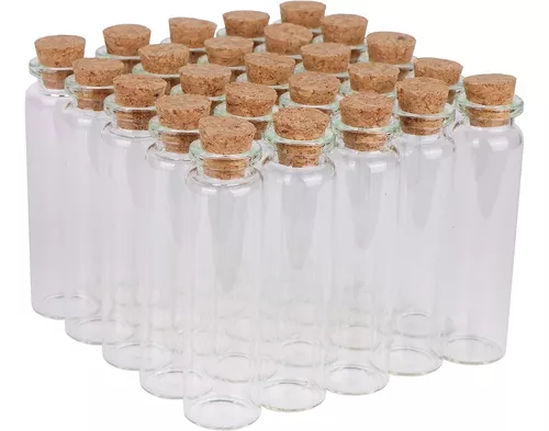 Set 20ml Mini Botellas De Cristal Con El Corcho Del Tapón