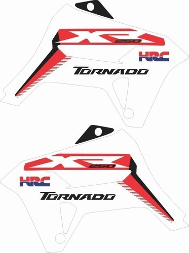 Par Adesivos Aleta Aba Tanque Biker Ride Xr250 Tornado Cores Cor Branco