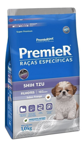 Ração Premier Raças Específicas Shih Tzu 1kg Cães Filhotes
