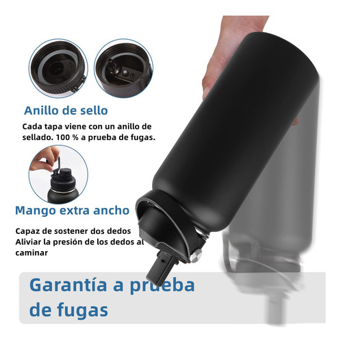 Termo Acero Inoxidable 1 Litro Botella Agua Deportiva