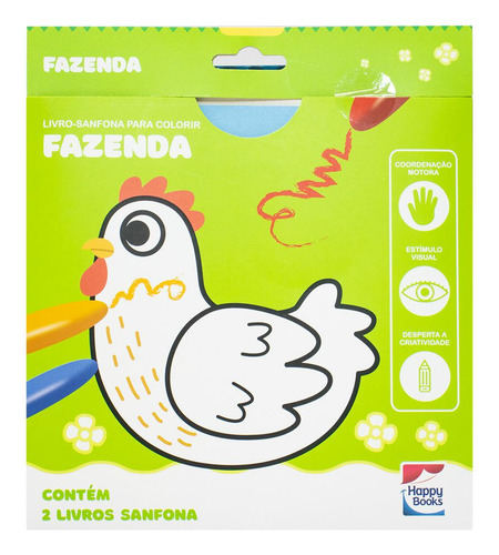 Livro-sanfona Para Colorir: Fazenda