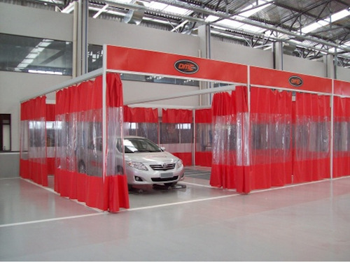 Cortina Cabine Pintura Plástica Lonas Box Transparente Ilhos