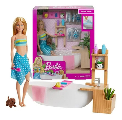 Muñeca Barbie Baño De Espuma Original Juguete Niñas