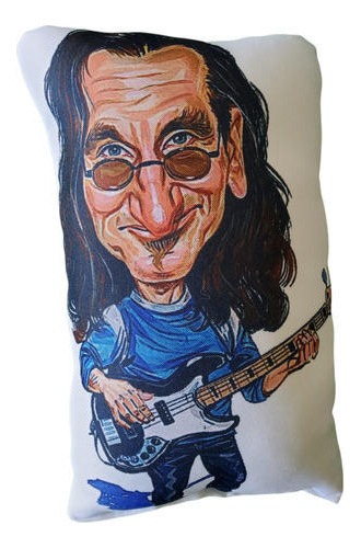 Cojin Almohada Pequeña Geddy Lee Rush Banda De Rock