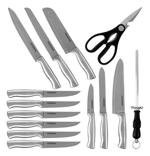 Juego De Cuchillos 15 Pzas Acero Inoxidable Farberware