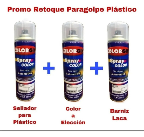 Aerosol Retoque Automotor Kit Piezas Plásticas Paragolpes