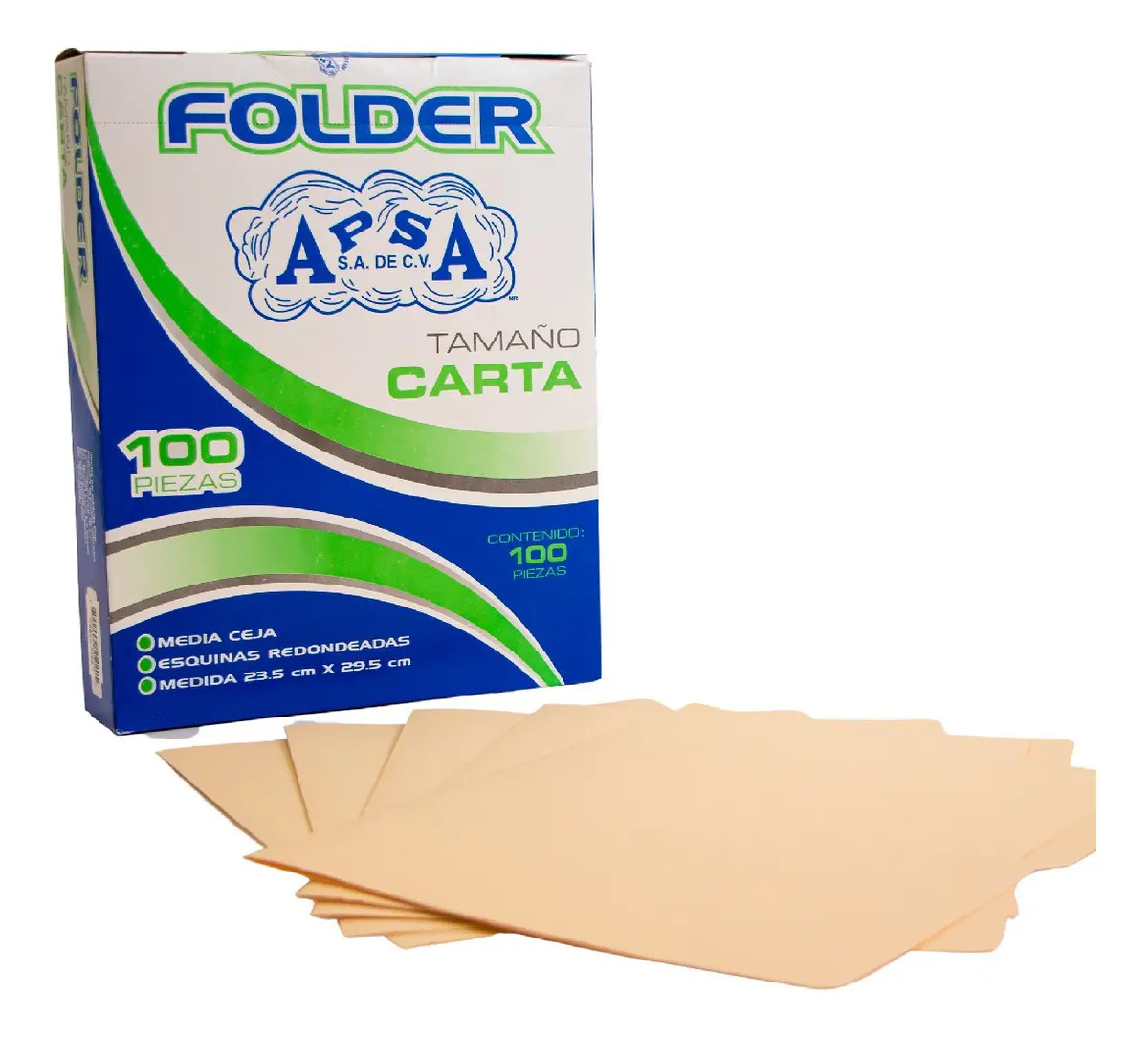 APSA | Folder Tamaño Carta Colores Pastel Biodegradable | Paquete 100 Piezas | Carpeta Para Documentos Color Crema | Papelería Sustentable Organización del Hogar
