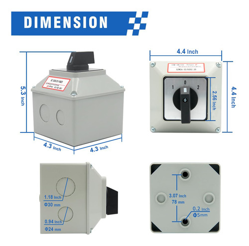 Interruptor Giratorio 32 A 660 V 3 Posiciones 8 Terminales I