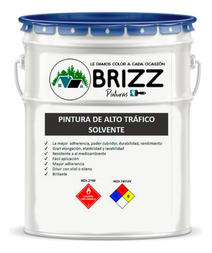 Alto Trafico Solvente Color Rojo Colonial Brizz Tineta 4 Gal