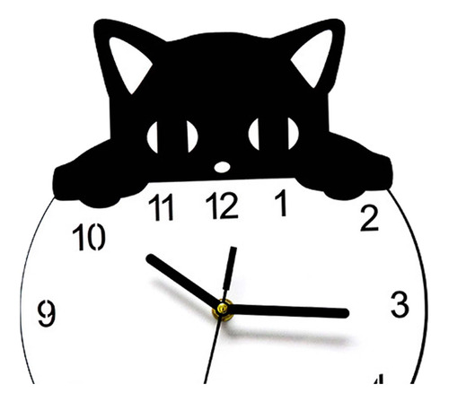 Reloj De Pared Con Forma De Gato, Reloj De Pared Silencioso