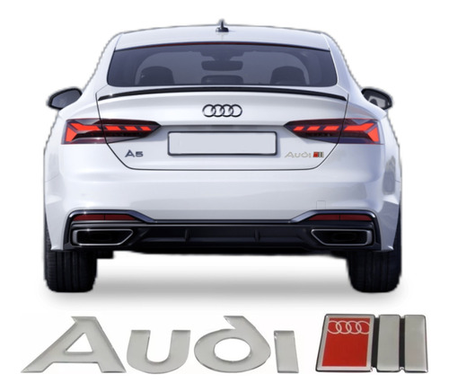 Emblema Adesivo Resinado Audi Cromado Res14