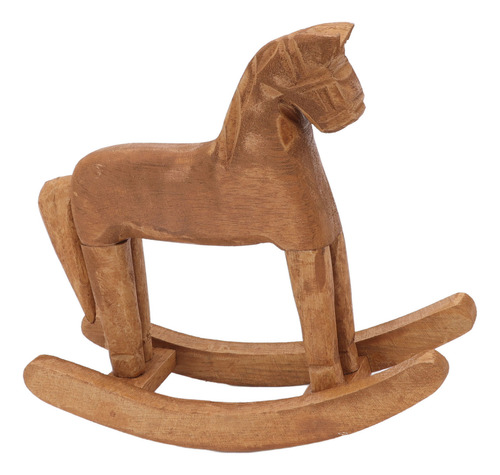 Decoração De Mesa De Cavalo De Balanço De Madeira Antiga