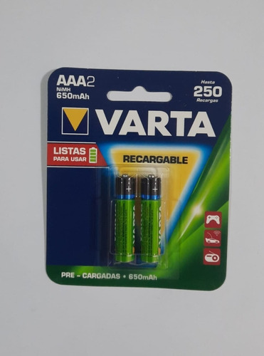 2 X Pila Aaa Varta Recharge  650 Mah Barracas