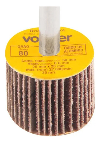 Kit 6 Lixas Circular Roda Pg 25 X 20mm Grão 080 - Vonder Quantidade De Cascalhos 80