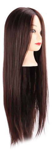 Prática De Trança De Cabelo Com Cabeça De Manequim Marrom Es