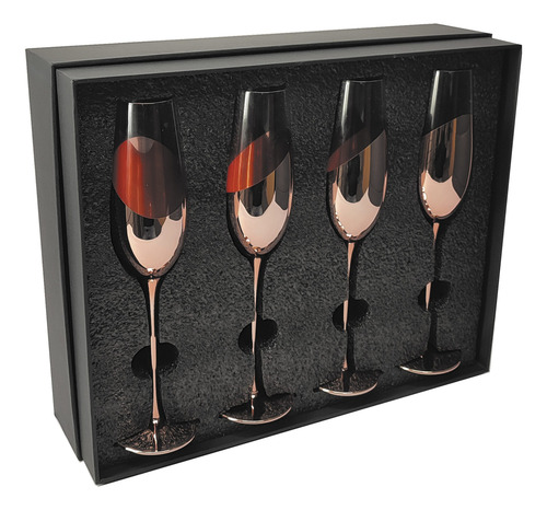 Set De 4 Copas De Champagne Encobrizadas