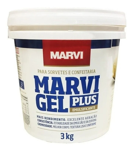 Emulsificante Para Sorvete E Confeitaria Marvi Gel Plus 3kg