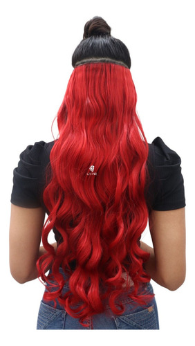 Extensão De Cabelo Tic Tac P/mega Hair Fibra Organica 150gr Cor Ondulado: Vermelho 130m98