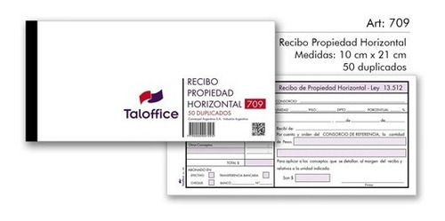 Talonario Tal Office Propiedad Horizontal 709 22x10cm X1