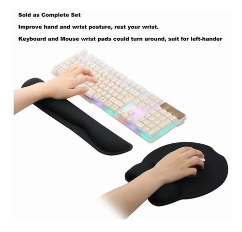 Imagen 2 de 8 de Reposamuñecas Mouse Alfombrilla Teclado Muñeca