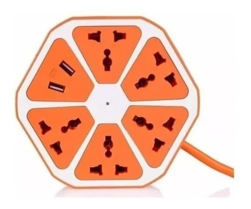 Alargue Zapatilla Eléctrica 5 Tomas Universales 2 Tomas Usb