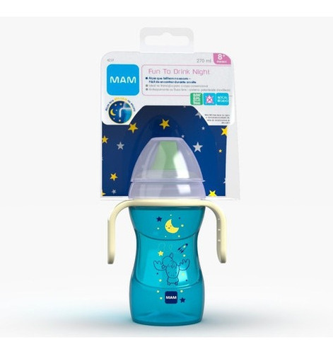 Imagem 2 de 2 de Copo De Treinamento Fun To Drink Night Azul 270ml Mam