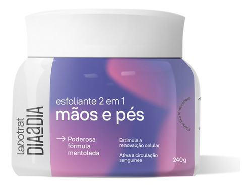  Esfoliante 2 Em 1 Labotrat Dia A Dia 240g Pés/mãos Mentolado