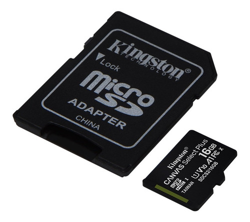 Imagen 1 de 6 de Memoria Microsd Kingston 16gb Clase 10 80mb/s Micro Sd Uhs-i