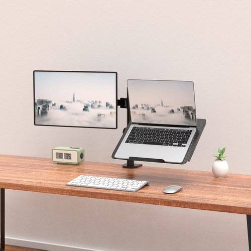 Soporte Doble Para 2 Monitores Lcd Color Negro