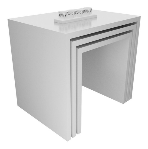Imagen 5 de 6 de Mesa De Centro / Auxiliar 3x1 Ref Trio Lacado Poliuretano