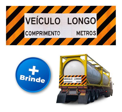 Imagem 1 de 9 de 5 Faixas Refletivas Caminhão Veículo Longo Placa Advertência