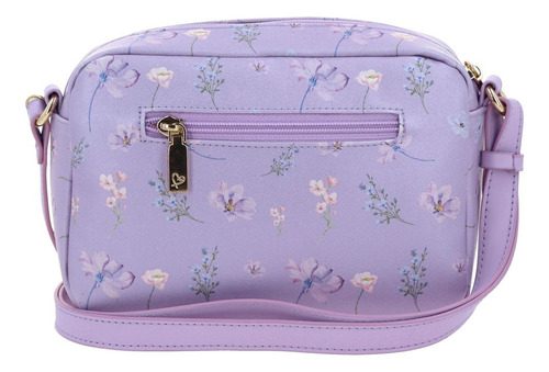 Bolso Crossbody Chico Gorett Kleen Lila Para Mujer Floreado Lila Floreado Oro Lila