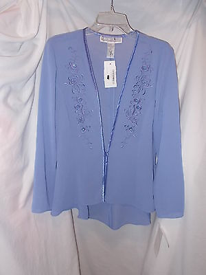 New Jessica Howard Purple Suit Jacket, Size 8 With Beadi Mww