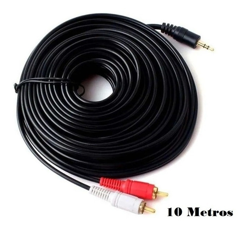 Cable Auxiliar Plus 3.5mm Mach 2 Rca Sonido Audio 10 Metros