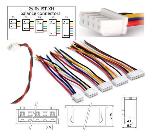 Conector Jst-xh2.54 10 Pines Con Cable Pack 5 Unidades