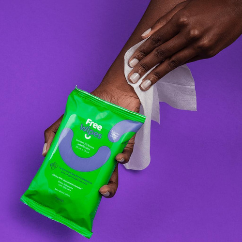 Free Wipes Lenços Umedecidos Antissépticos - Kit Com 4