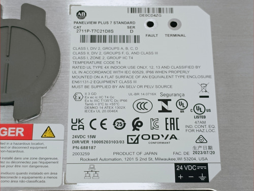 2711p-t7c21d8s Allen Bradley Panelview Plus 7