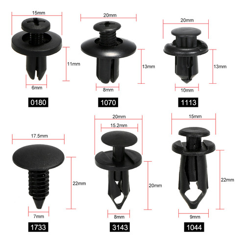 Clips De Cierre Automático, 190 Unidades, 6 Tamaños, Clips D