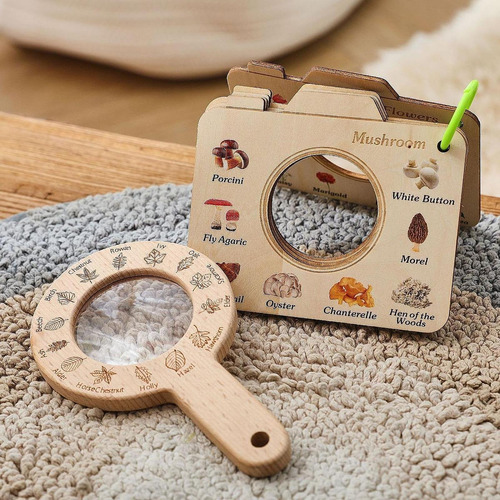 Juguete De Aprendizaje De Madera Para Niños Con Lupa, ,