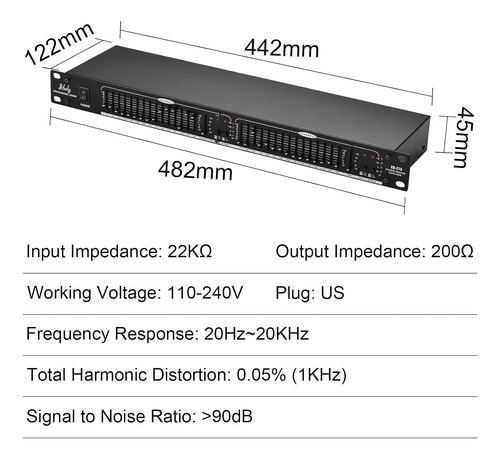 Btuty Audio Ecualizador Eq-215 Ecualizador De 15 Bandas...