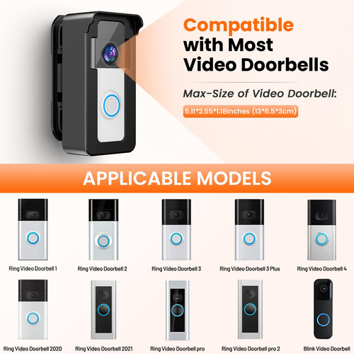 Doorbell Mount, Soporte De Timbre De Video Antirrobo