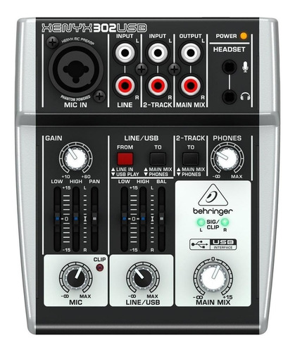 Console Behringer 302USB Xenyx de mistura 100V/240V