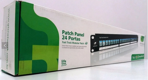 Patch Panel 24 Portas Cat5e Fast Track Aluminium