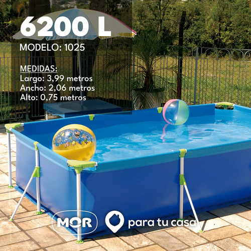 Imagen 5 de 10 de Pileta Lona Estructural Rectangular 6200 Mor Cuotas