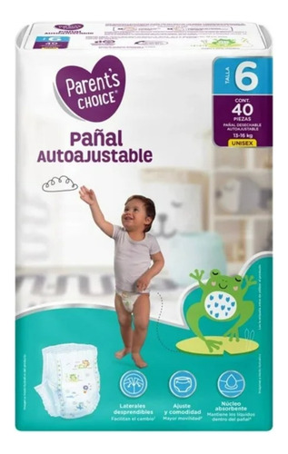 2 Pzs Pañales Parent S Choice Autoajustable Talla 6 Unisex