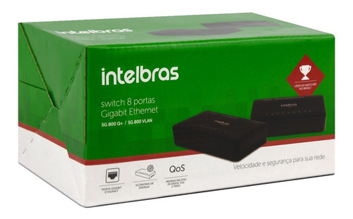 Switch 8 Portas Giga Sg 800 Q+ Não Gerenciável Intelbras