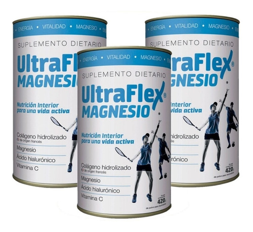 Imagen 1 de 1 de Ultraflex Magnesio Colageno Hidrolizado 3x420grs Farmaservis